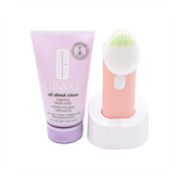 Cleansing By Clinique Set - Sonic System Purifying Cleansing Brush and All About Clean Foaming Facial Soap