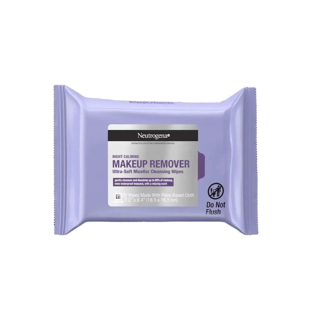 Neutrogena® Night Calming Makeup Remover Ultra-Soft Micellar Wipes, 25 Count