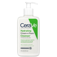 CeraVe Hydrating Cream-to-Foam Face Wash with Hyaluronic Acid 237mL