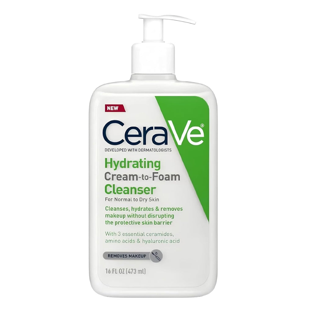 CeraVe Hydrating Cream-to-Foam Face Wash with Hyaluronic Acid 473mL