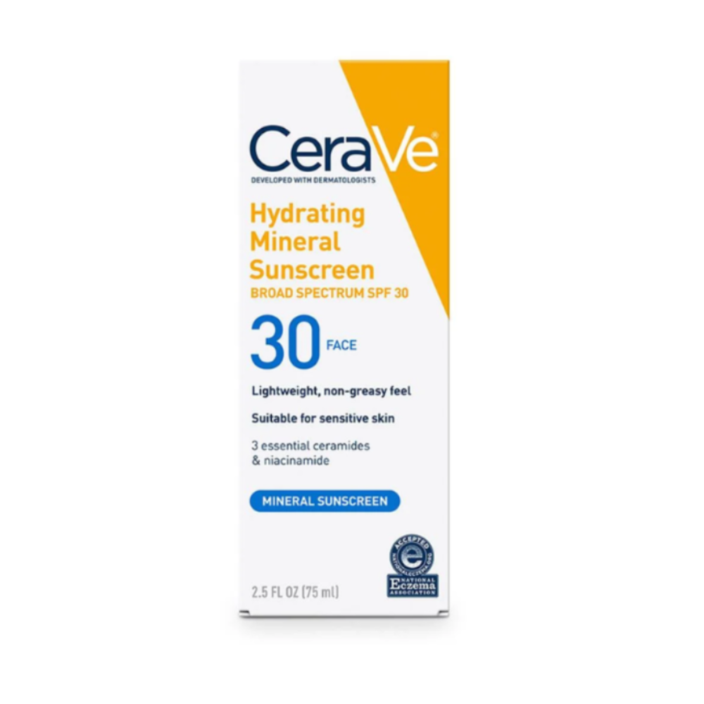 CeraVe Hydrating Mineral Sunscreen SPF 30 Face Lotion 75mL