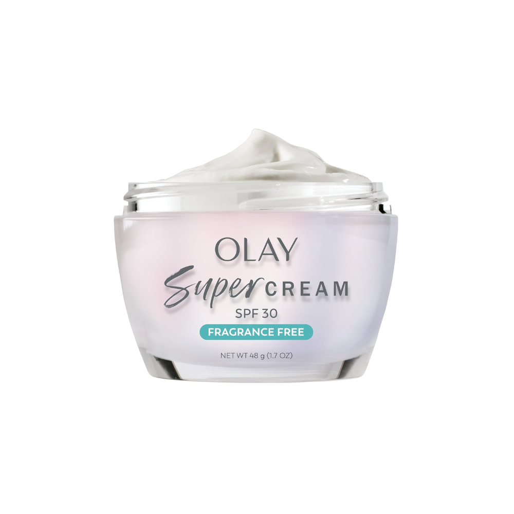 Olay Super Cream with Sunscreen SPF 30, Fragrance Free Lightweight Face Moisturizer 50mL