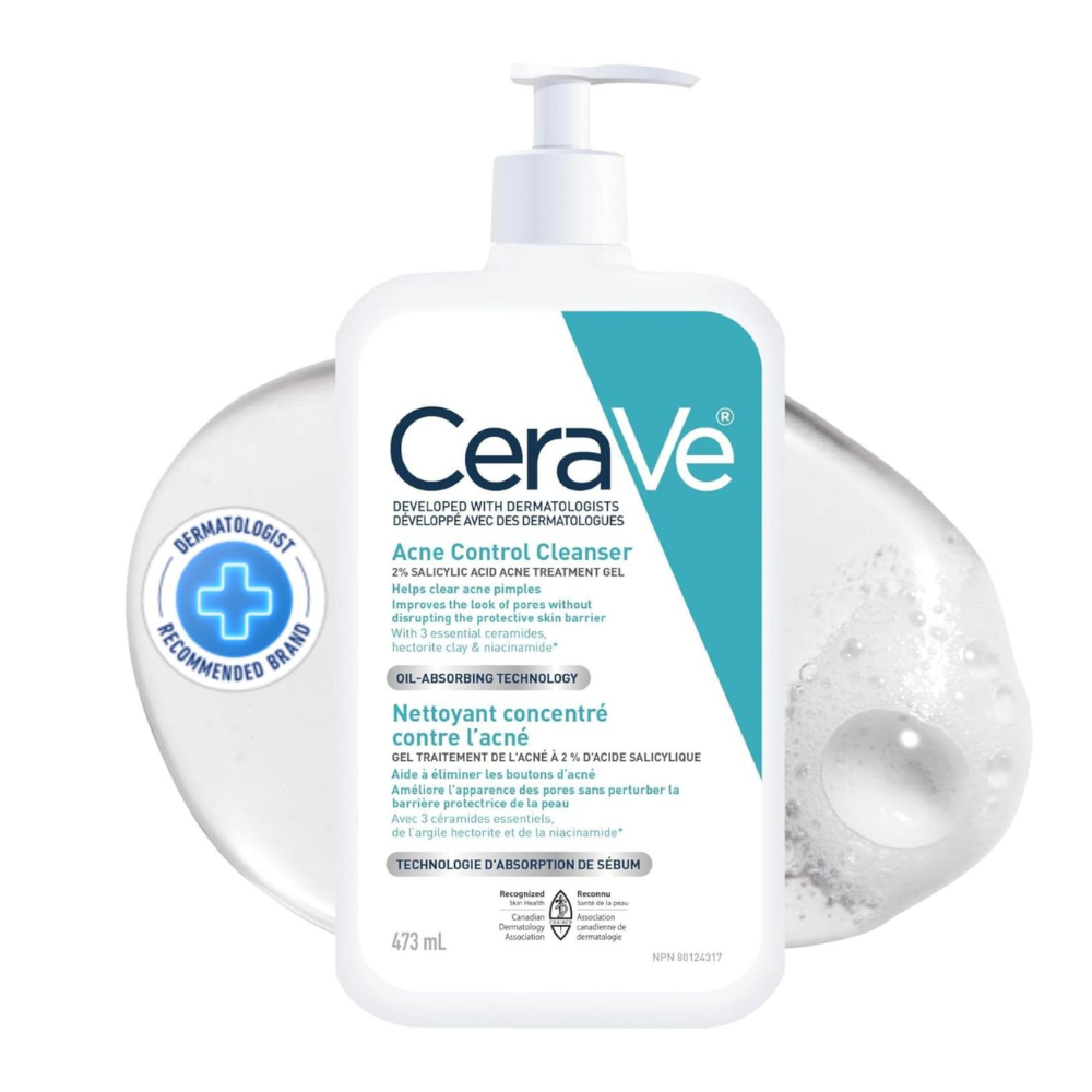 CeraVe Acne Control 2% Salicylic Acid Cleanser Gel With Pump 473mL