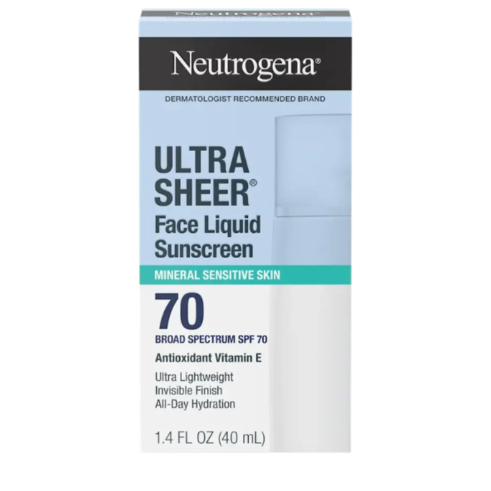 Neutrogena® Ultra Sheer® Mineral Face Liquid Sunscreen Broad Spectrum SPF 70, 40mL